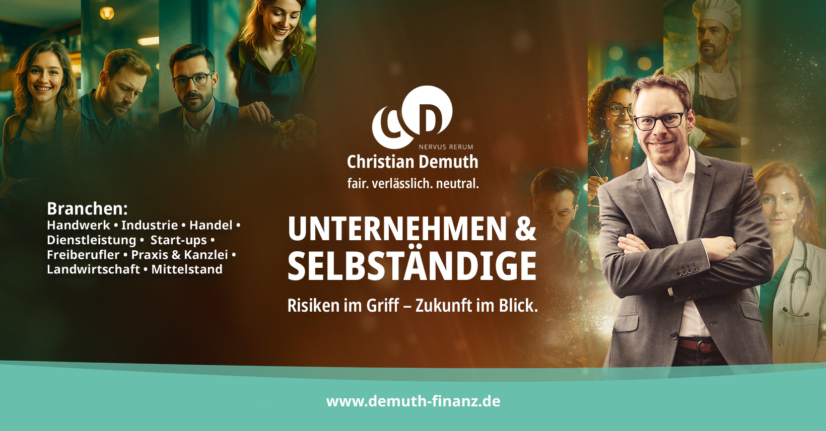 Breites Kampagnenmotiv der Demuth Gesundheit und Gewerbe Kampagne